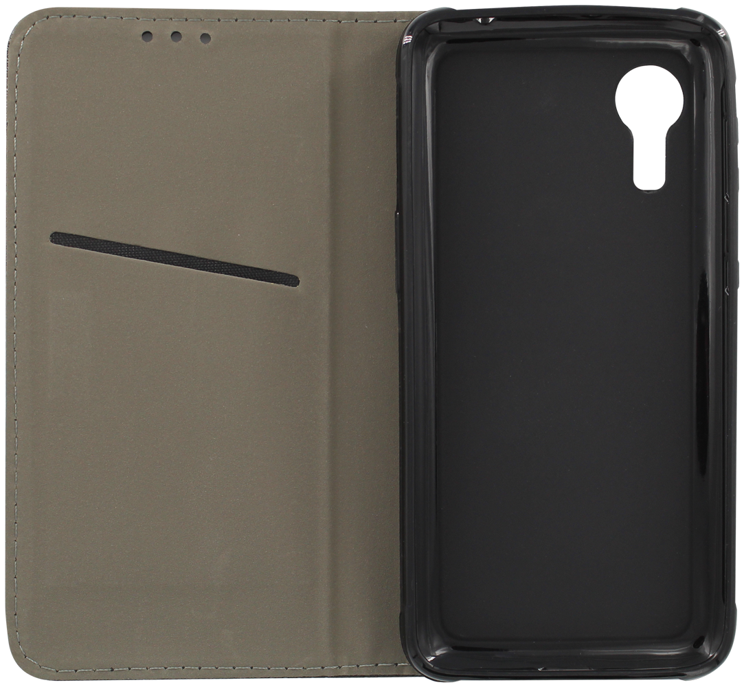 Samsung Galaxy Xcover 5 (SM-G525F) oldalra nyíló flipes bőrtok rombusz mintás fekete