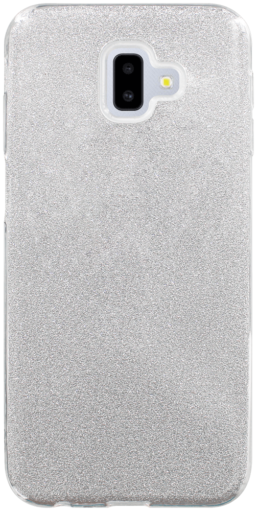 Samsung Galaxy J6 Plus (J610F) szilikon tok kivehető ezüst csillámporos réteg átlátszó