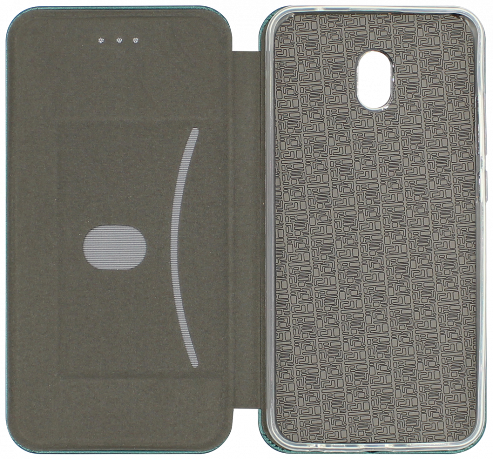 Xiaomi Redmi 8A oldalra nyíló mágneses flipes bőrtok prémium minőség sötétzöld