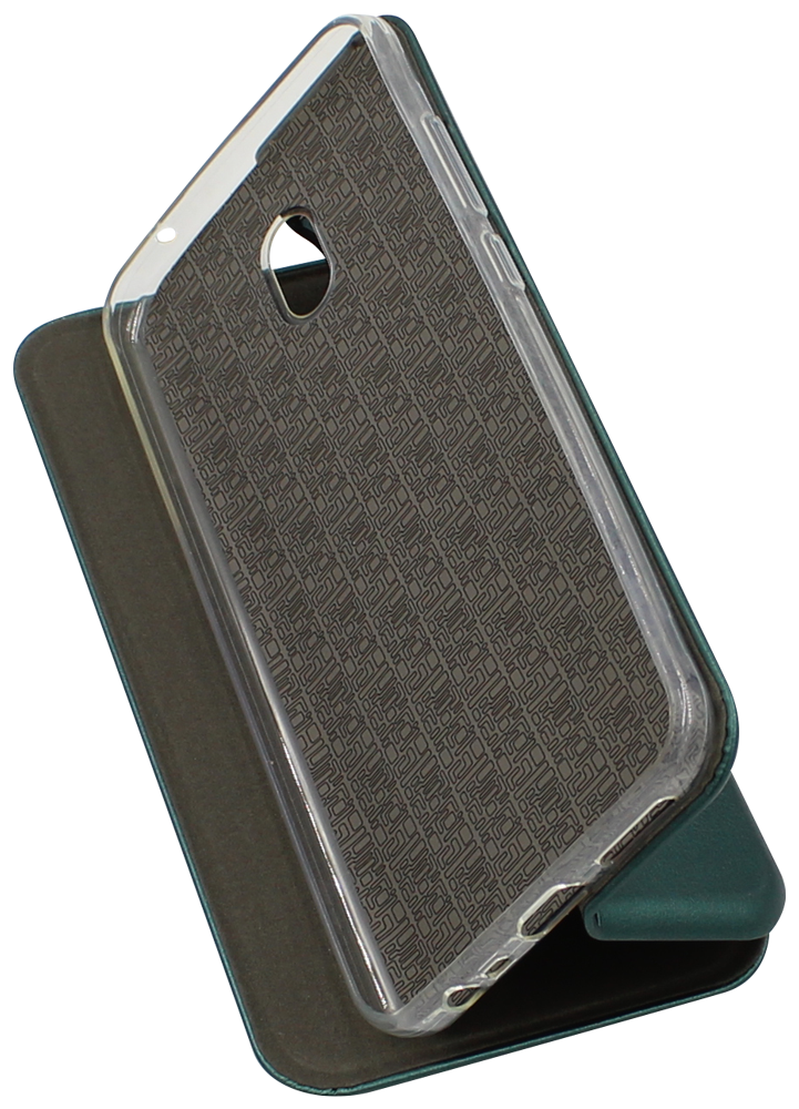 Xiaomi Redmi 8A oldalra nyíló mágneses flipes bőrtok prémium minőség sötétzöld