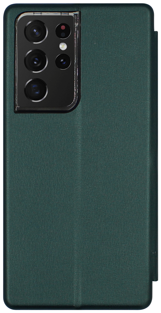 Samsung Galaxy S21 Ultra 5G (SM-G998B) oldalra nyíló mágneses flipes bőrtok prémium minőség sötétzöld