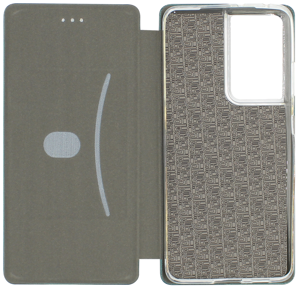 Samsung Galaxy S21 Ultra 5G (SM-G998B) oldalra nyíló mágneses flipes bőrtok prémium minőség sötétzöld