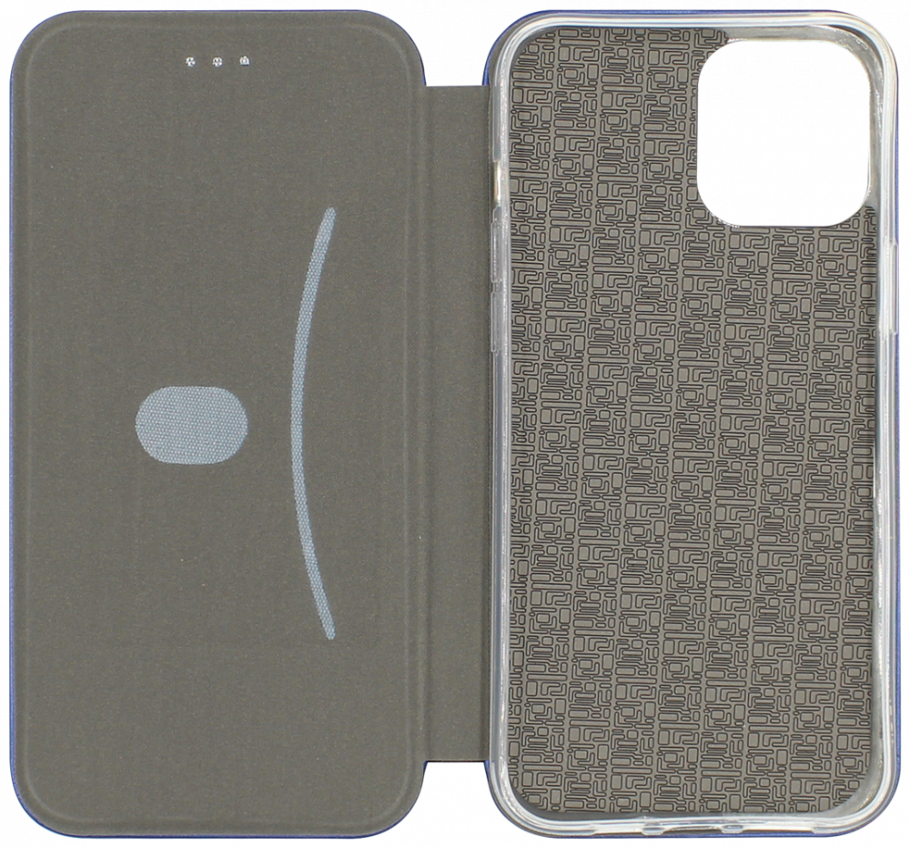Apple iPhone 12 Pro Max oldalra nyíló mágneses flipes bőrtok prémium minőség sötétkék
