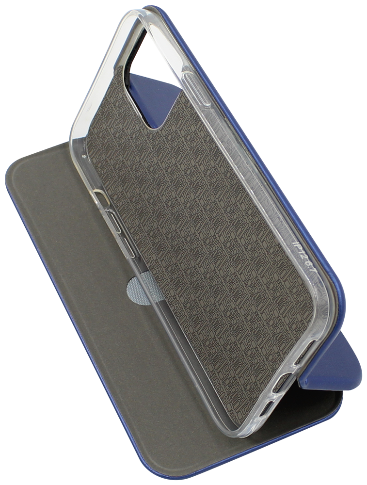 Apple iPhone 12 Pro Max oldalra nyíló mágneses flipes bőrtok prémium minőség sötétkék