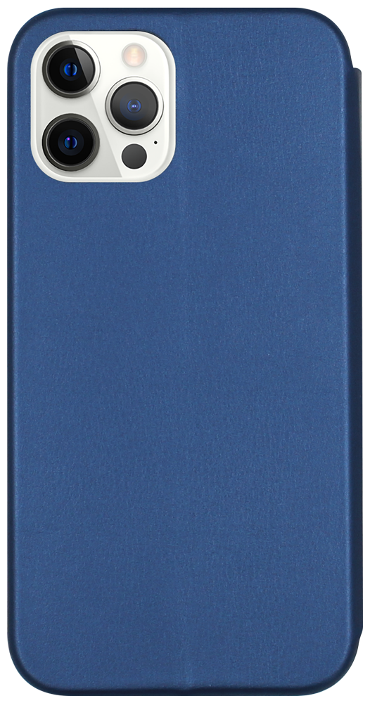Apple iPhone 12 Pro Max oldalra nyíló mágneses flipes bőrtok prémium minőség sötétkék