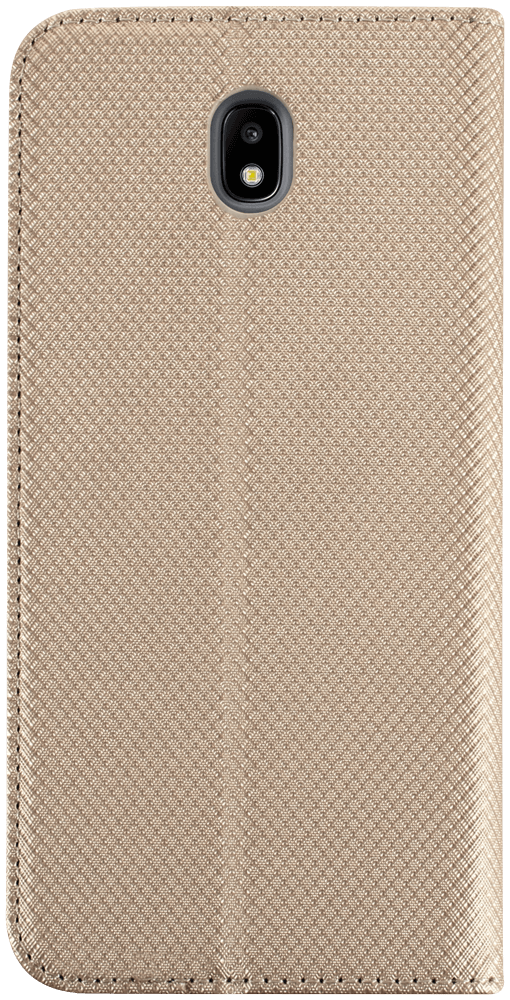 Samsung Galaxy J7 2017 (J730) oldalra nyíló flipes bőrtok rombusz mintás arany