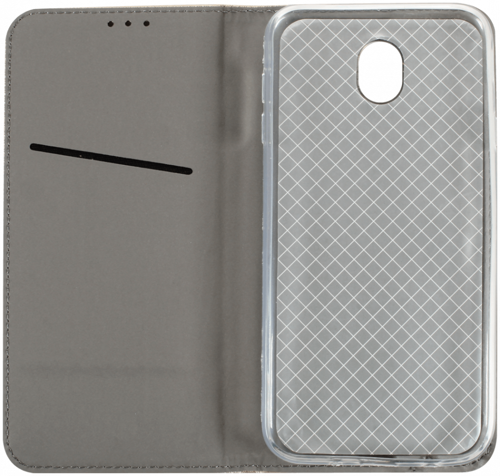 Samsung Galaxy J7 2017 (J730) oldalra nyíló flipes bőrtok rombusz mintás arany