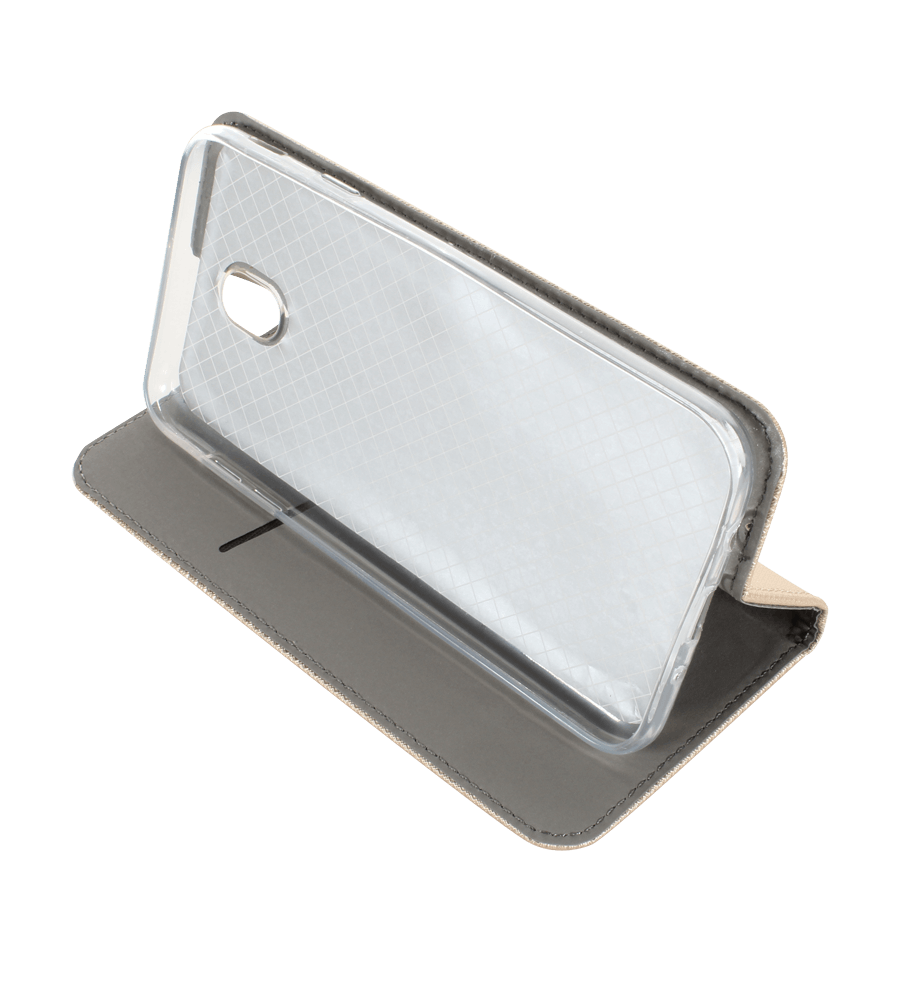 Samsung Galaxy J7 2017 (J730) oldalra nyíló flipes bőrtok rombusz mintás arany