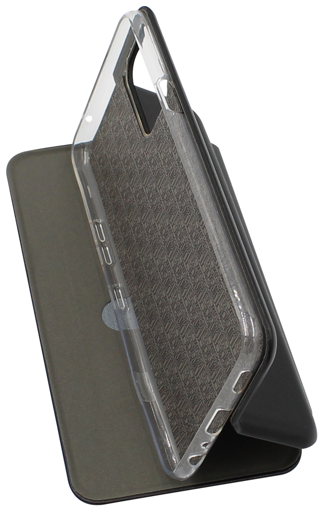 LG K42 oldalra nyíló mágneses flipes bőrtok prémium minőség fekete