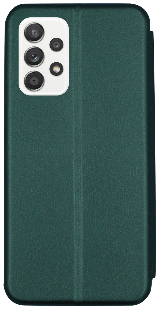 Samsung Galaxy A52 5G (SM-A526F) oldalra nyíló mágneses flipes bőrtok prémium minőség sötétzöld