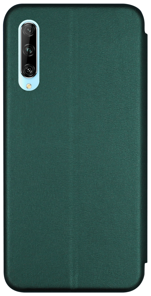 Huawei P Smart Pro 2019 oldalra nyíló mágneses flipes bőrtok prémium minőség sötétzöld