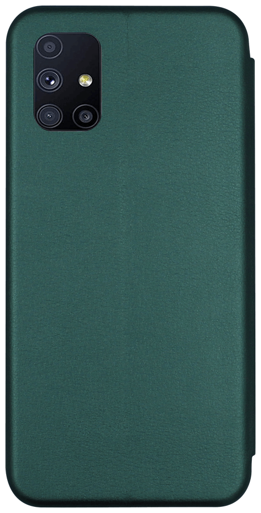 Samsung Galaxy M51 (SM-M515F) oldalra nyíló mágneses flipes bőrtok prémium minőség sötétzöld