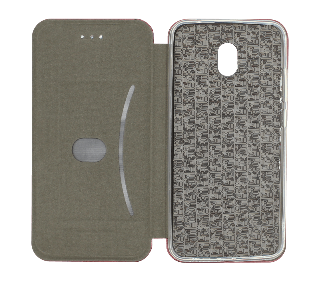 Xiaomi Redmi 8A oldalra nyíló mágneses flipes bőrtok bordó