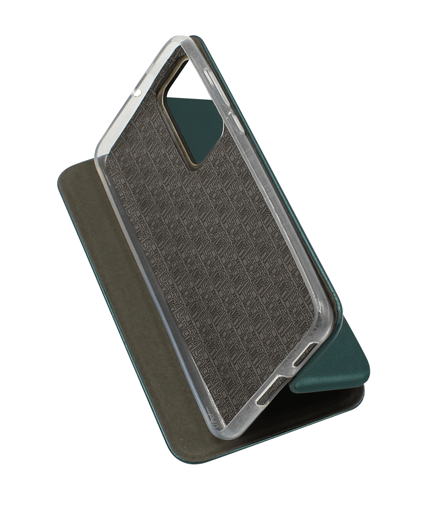 Huawei P40 oldalra nyíló mágneses flipes bőrtok prémium minőség sötétzöld