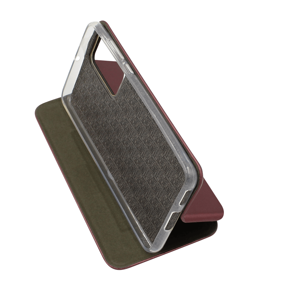 Huawei P40 oldalra nyíló mágneses flipes bőrtok prémium minőség bordó