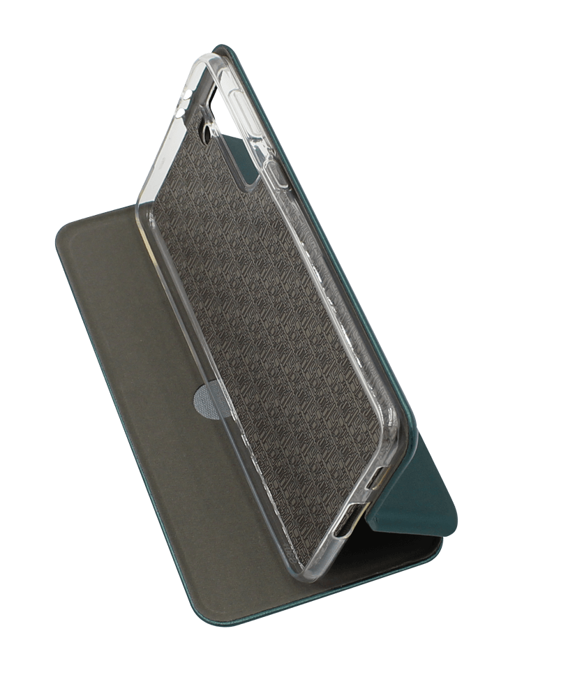 Samsung Galaxy S21 Plus 5G (SM-G996B) oldalra nyíló mágneses flipes bőrtok prémium minőség sötétzöld