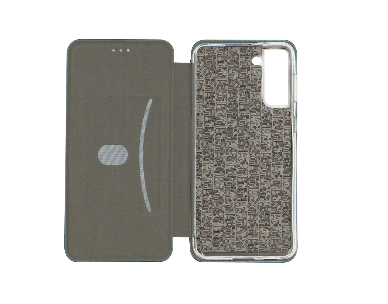 Samsung Galaxy S21 Plus 5G (SM-G996B) oldalra nyíló mágneses flipes bőrtok prémium minőség sötétzöld
