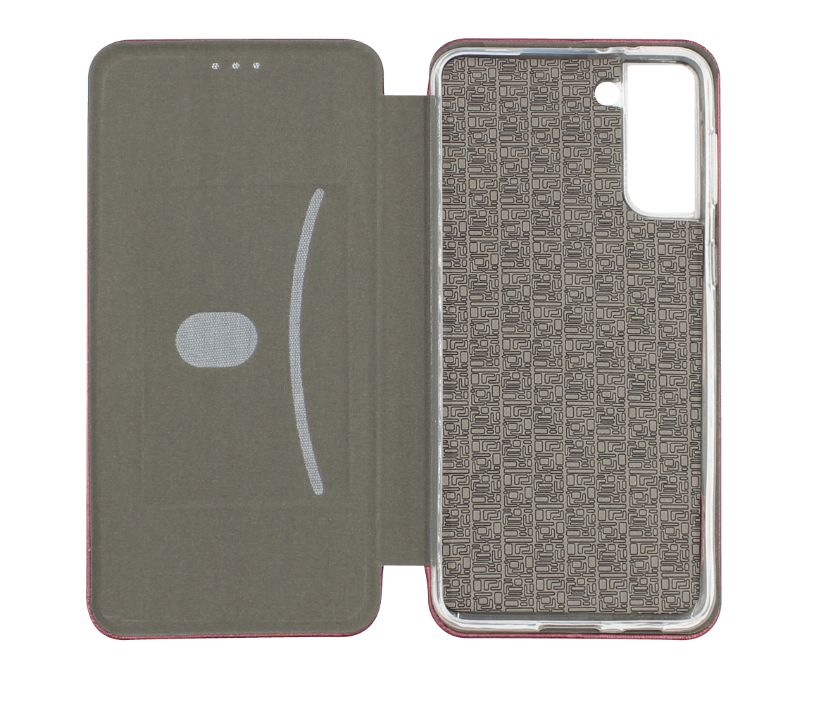 Samsung Galaxy S21 Plus 5G (SM-G996B) oldalra nyíló mágneses flipes bőrtok bordó