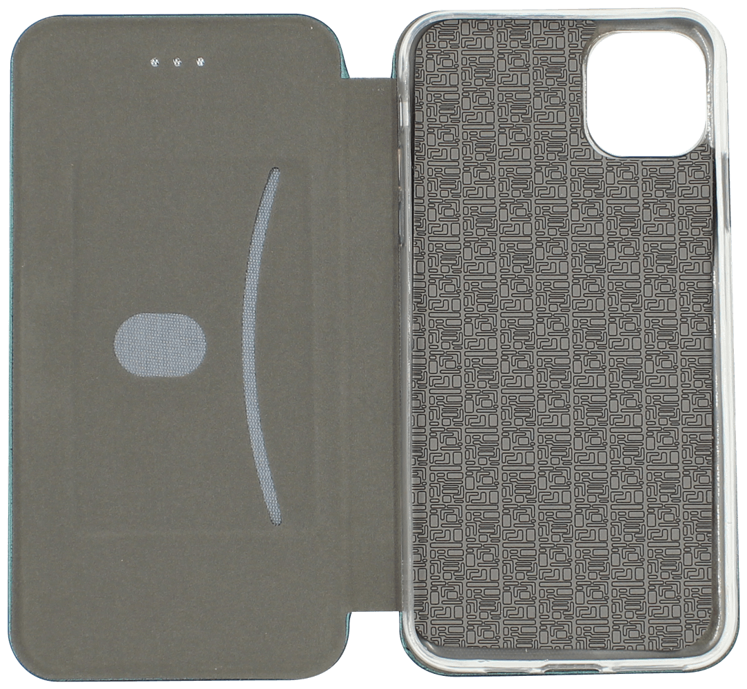 Apple iPhone 11 Pro Max oldalra nyíló mágneses flipes bőrtok prémium minőség sötétzöld