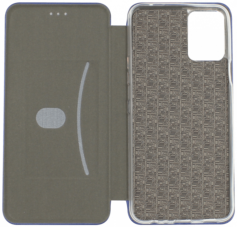 LG K42 oldalra nyíló mágneses flipes bőrtok prémium minőség sötétkék