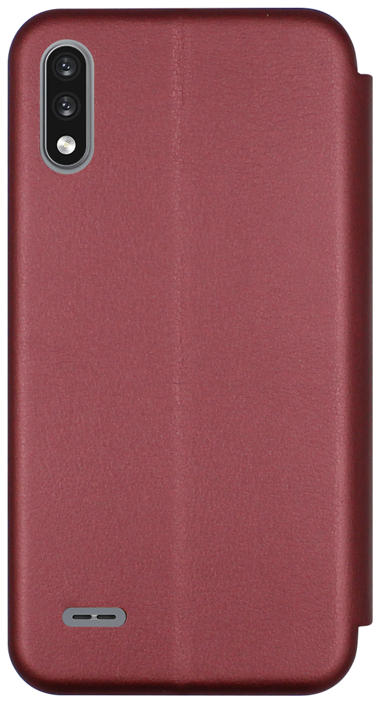 LG K22 oldalra nyíló mágneses flipes bőrtok prémium minőség bordó