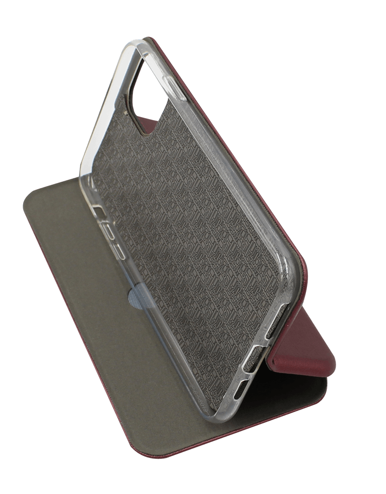 Apple iPhone 11 Pro Max oldalra nyíló mágneses flipes bőrtok prémium minőség bordó