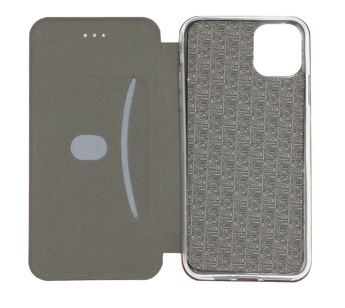 Apple iPhone 11 Pro Max oldalra nyíló mágneses flipes bőrtok prémium minőség bordó