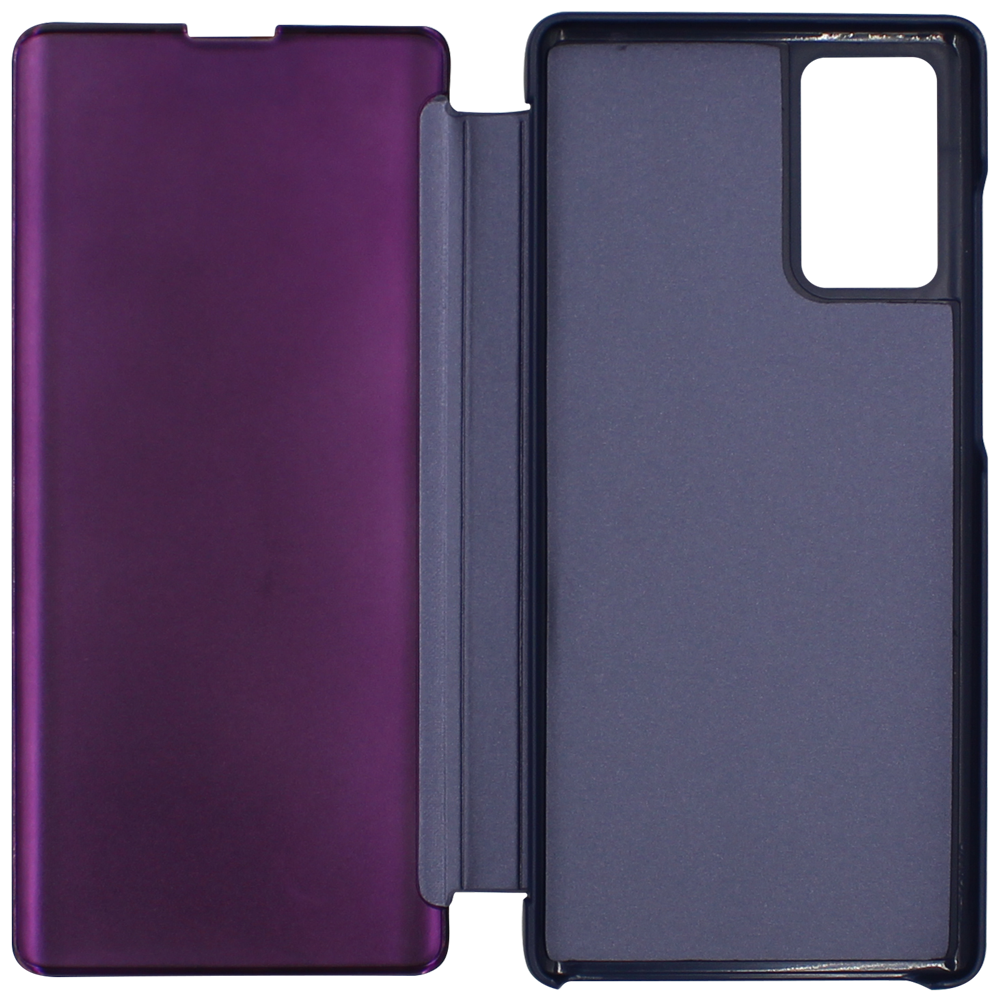 Samsung Galaxy Note 20 (SM-N980F) oldalra nyíló flipes bőrtok Smart Clear View lila