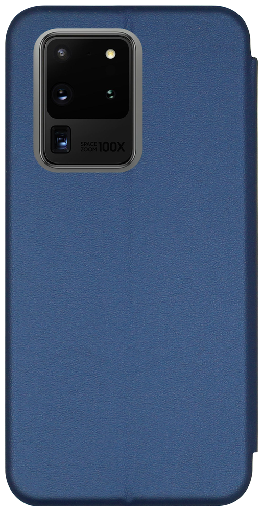 Samsung Galaxy S20 Ultra (SM-G988B) oldalra nyíló mágneses flipes bőrtok prémium minőség sötétkék