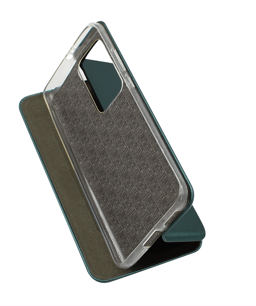 Huawei P40 Pro oldalra nyíló mágneses flipes bőrtok prémium minőség sötétzöld