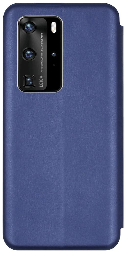 Huawei P40 Pro oldalra nyíló mágneses flipes bőrtok prémium minőség sötétkék