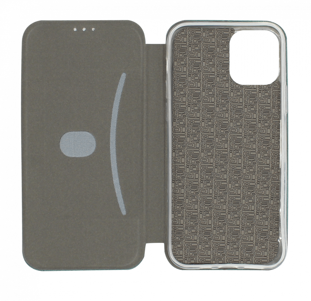 Apple iPhone 12 Pro oldalra nyíló mágneses flipes bőrtok prémium minőség sötétzöld