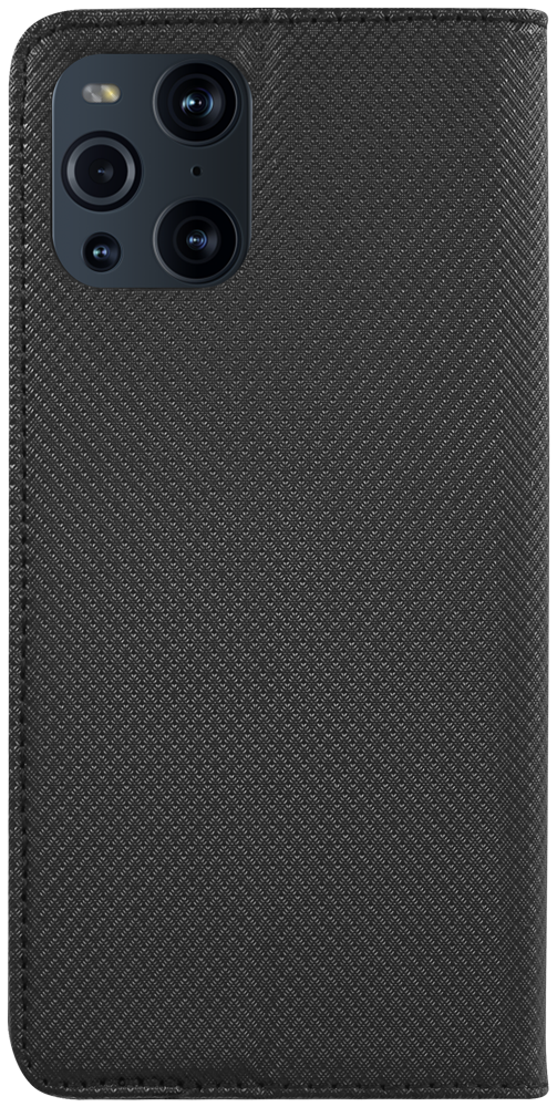 Oppo Find X3 oldalra nyíló flipes bőrtok rombusz mintás fekete