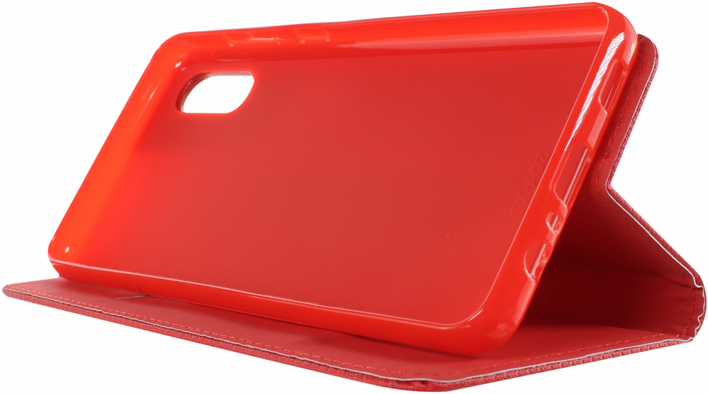 Samsung Galaxy A02 (SM-A022F) oldalra nyíló flipes bőrtok rombusz mintás piros