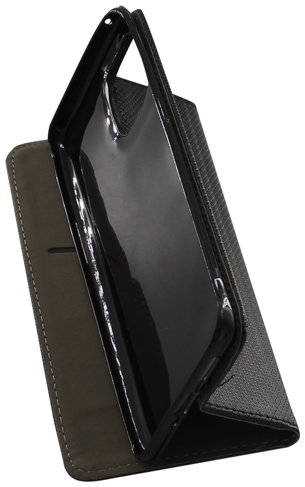 Oppo Find X3 Pro oldalra nyíló flipes bőrtok rombusz mintás fekete