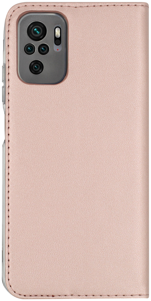Xiaomi Redmi Note 10 oldalra nyíló flipes bőrtok asztali tartó funkciós rozéarany