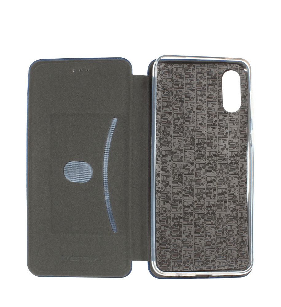 Samsung Galaxy M02 (SM-M022F) oldalra nyíló mágneses flipes bőrtok prémium minőség sötétkék