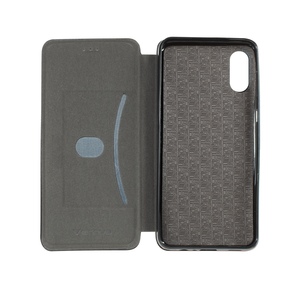 Samsung Galaxy M02 (SM-M022F) oldalra nyíló mágneses flipes bőrtok prémium minőség fekete