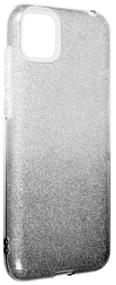 Samsung Galaxy S21 Plus 5G (SM-G996B) szilikon tok csillogó hátlap fekete/ezüst