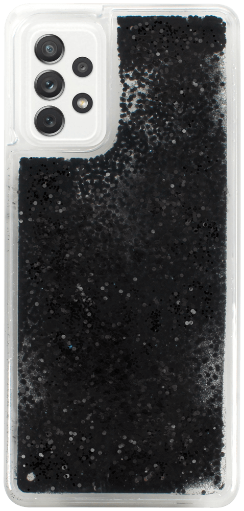 Samsung Galaxy A72 4G (SM-A725F) szilikon tok Liquid Glitter fekete