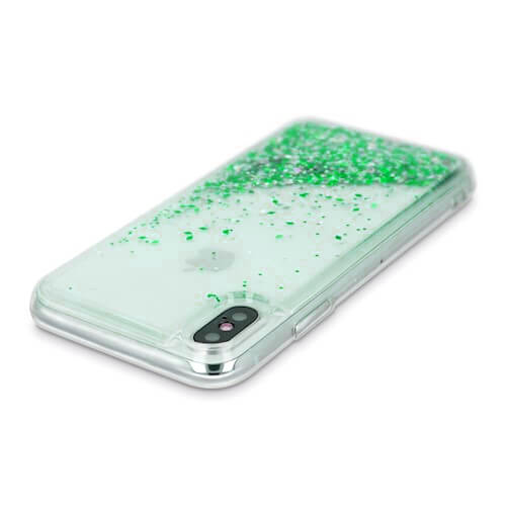 Samsung Galaxy A72 4G (SM-A725F) szilikon tok Liquid Glitter zöld