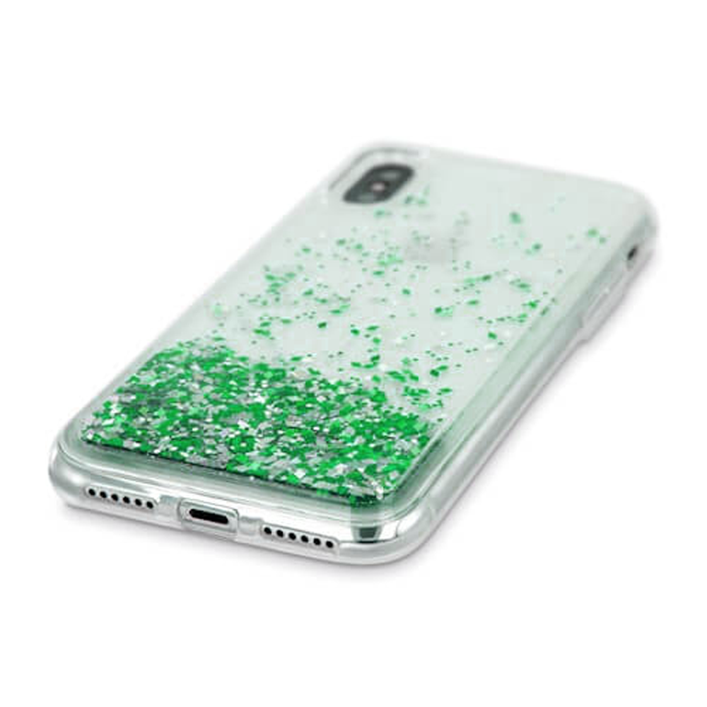 Samsung Galaxy A72 4G (SM-A725F) szilikon tok Liquid Glitter zöld