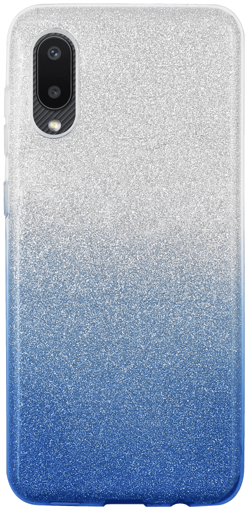Samsung Galaxy A02 (SM-A022F) szilikon tok csillogó hátlap kék/ezüst
