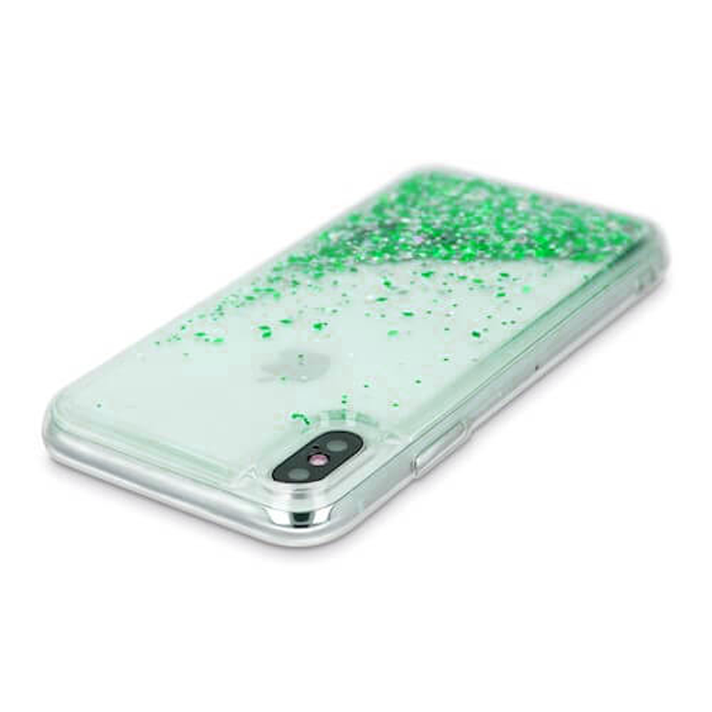Samsung Galaxy A72 5G (SM-A726B) szilikon tok Liquid Glitter zöld