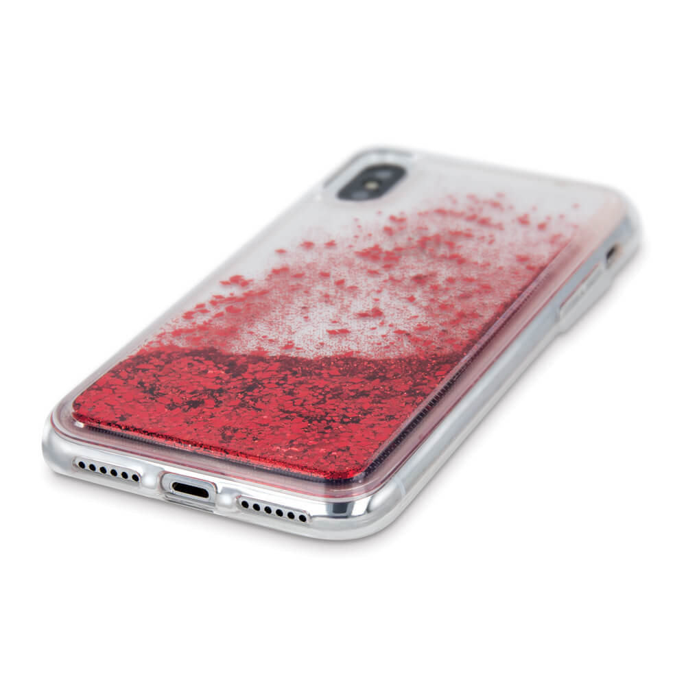 Samsung Galaxy A72 5G (SM-A726B) szilikon tok Liquid Glitter piros