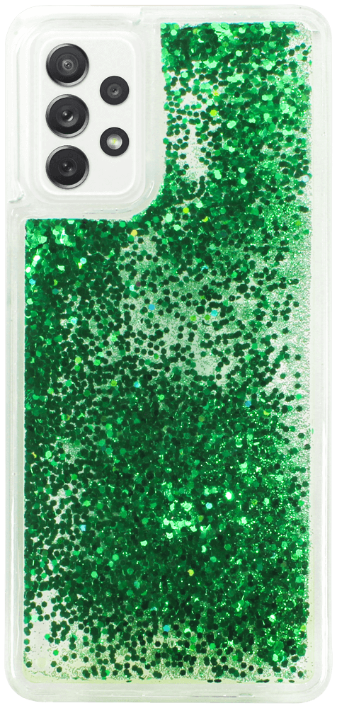 Samsung Galaxy A72 5G (SM-A726B) szilikon tok Liquid Glitter zöld