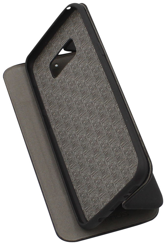 Samsung Galaxy S8 Plus (G955) oldalra nyíló flipes textilbőr tok prémium minőség fekete