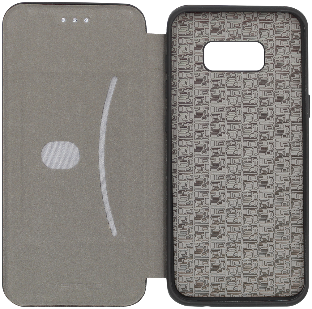 Samsung Galaxy S8 Plus (G955) oldalra nyíló flipes textilbőr tok prémium minőség fekete