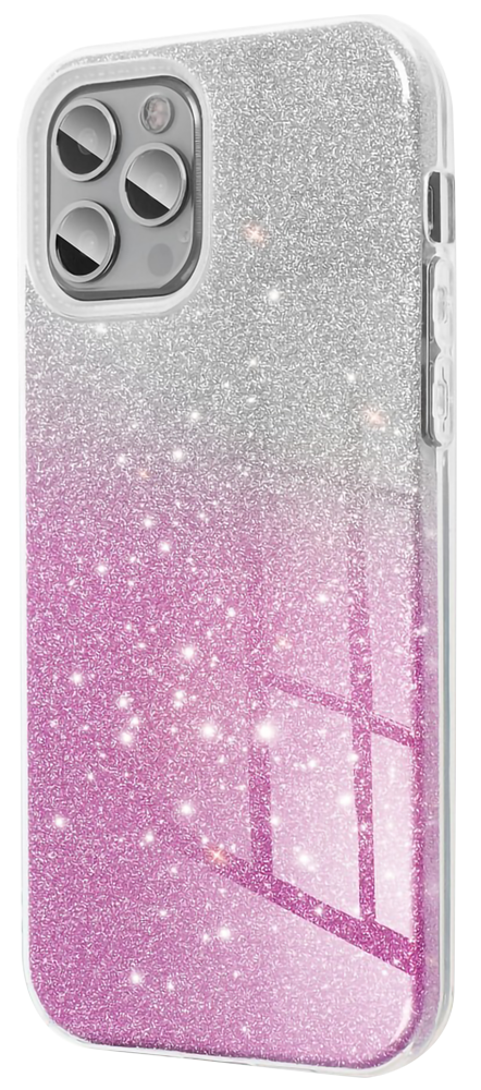 Samsung Galaxy A02 (SM-A022F) szilikon tok csillogó hátlap rózsaszín/ezüst