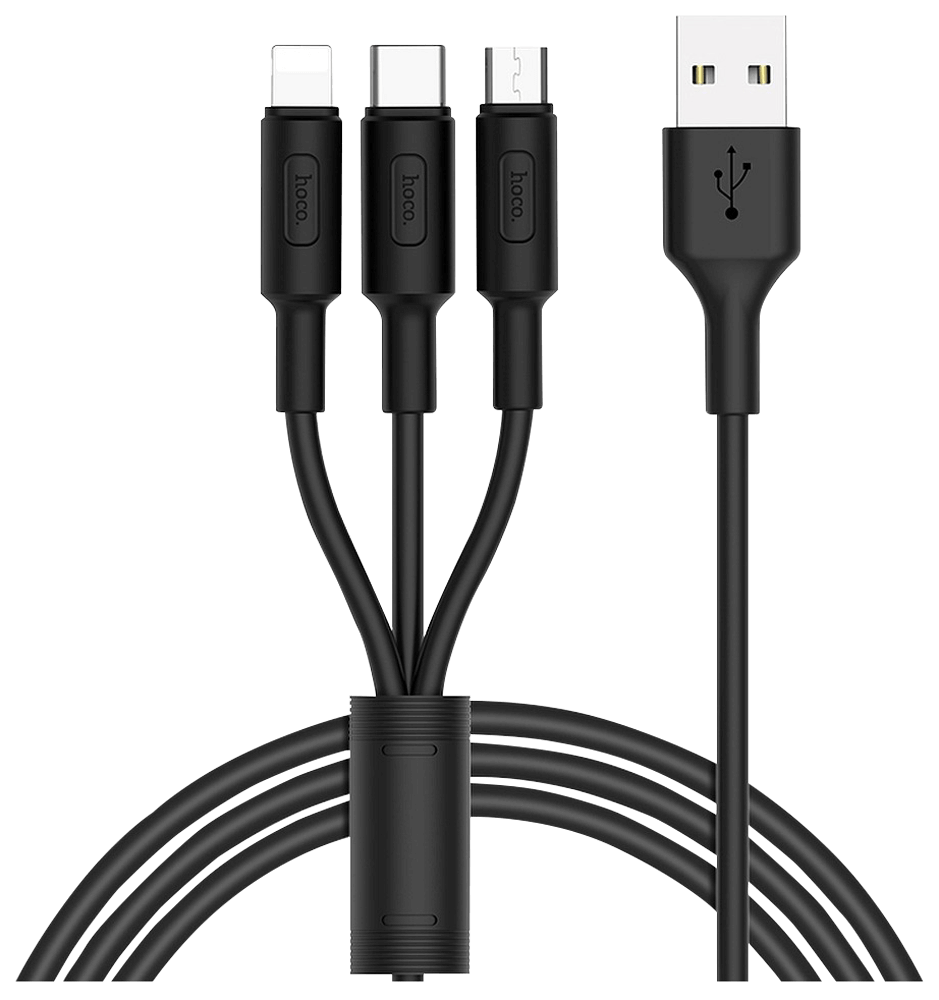 Huawei Y5 II HOCO USB kábel 3 az 1-ben fekete